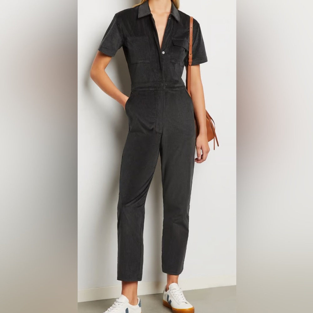 Evereve black corduroy jumpsuit